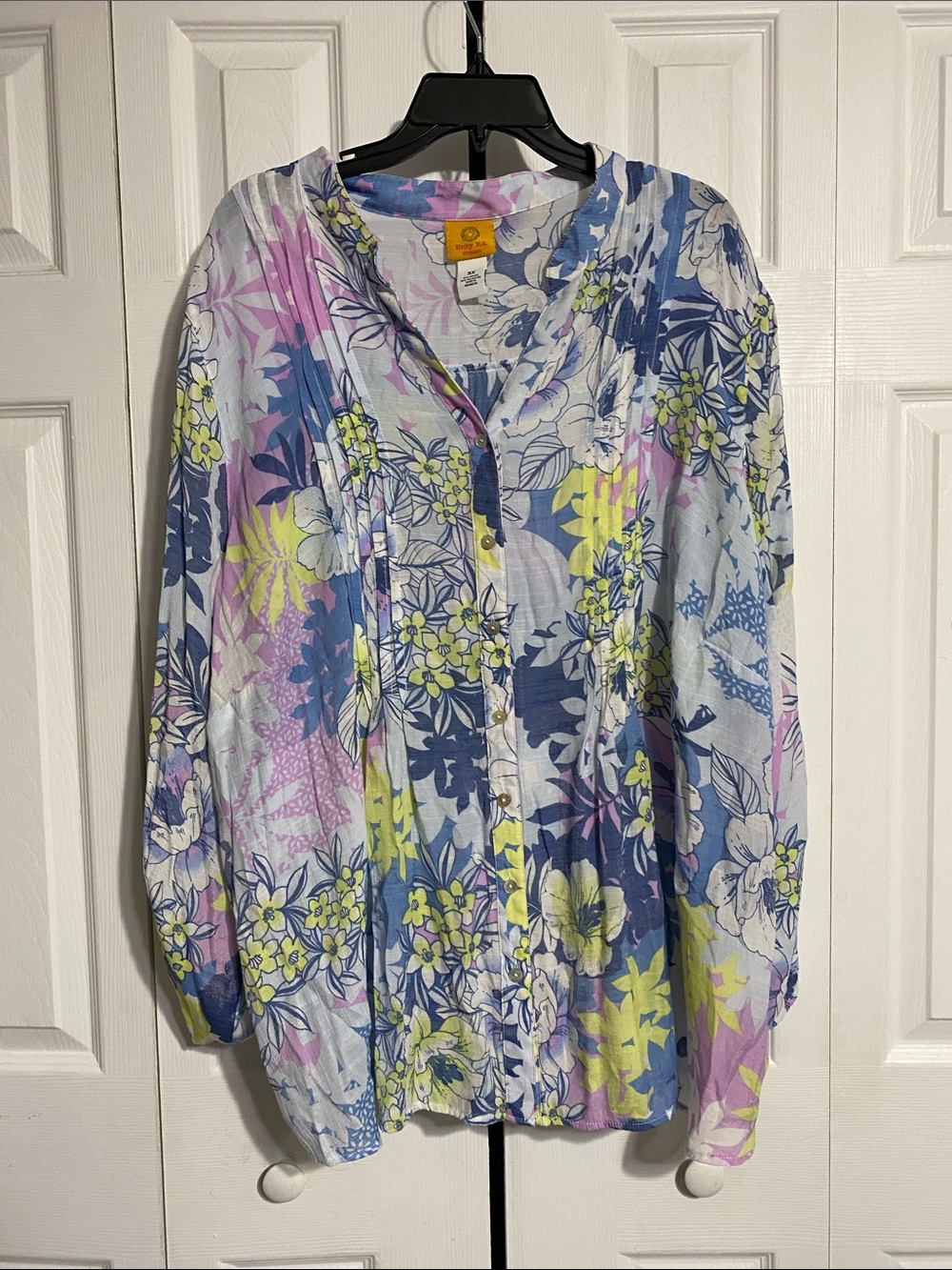 Ruby Rd lightweight floral print blouse top shirt size 3X
